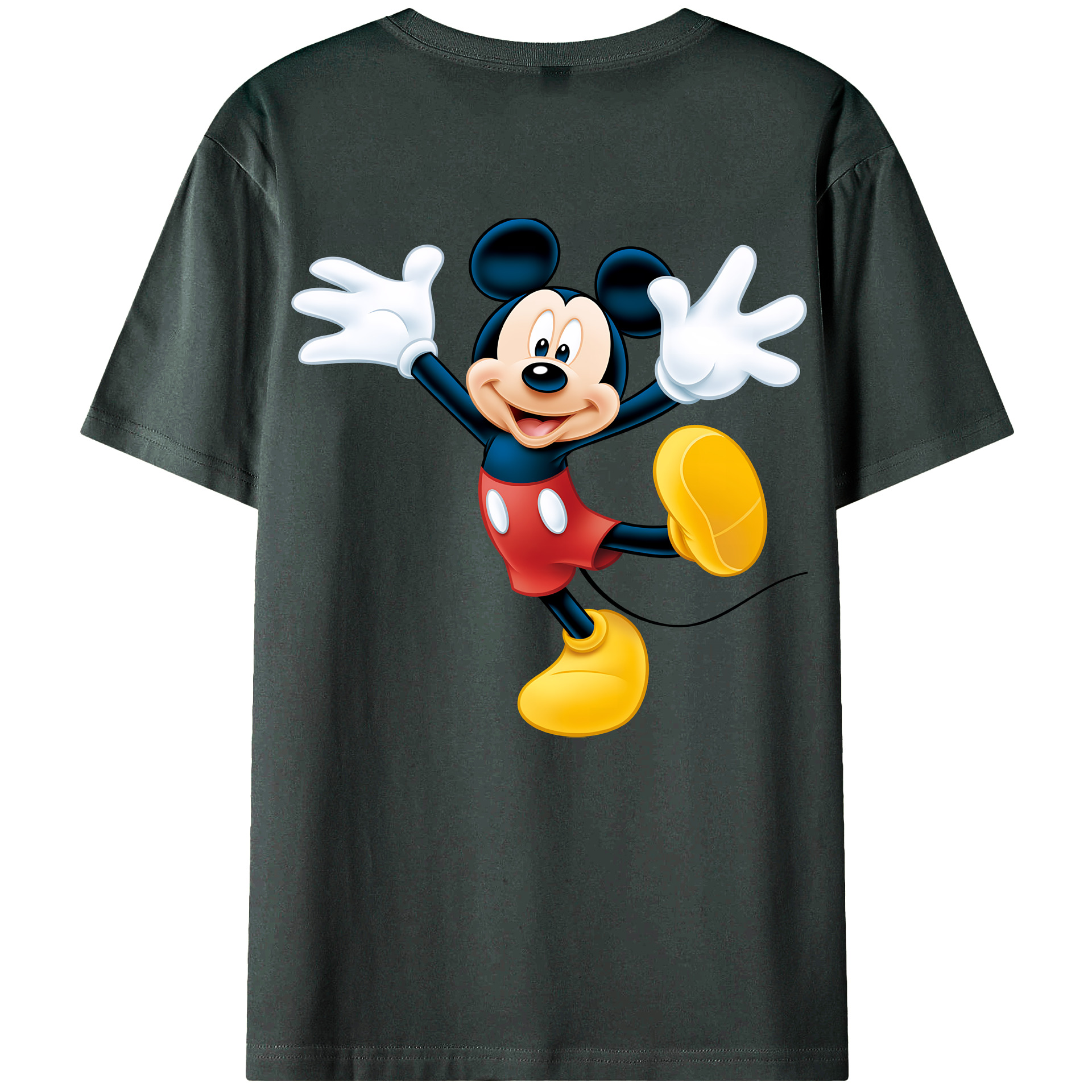 （画像用） ミッキーマウス Mickey Mouse 綿100％ メンズ半袖Tシャツ（バックプリント） 通気性